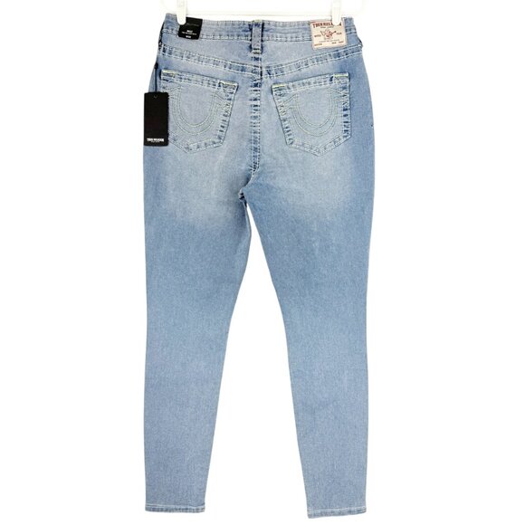 NEW WITH DEFECT True Religion Women Halle Big T Stretch Blue Denim Jean Size 32 - Picture 2 of 12